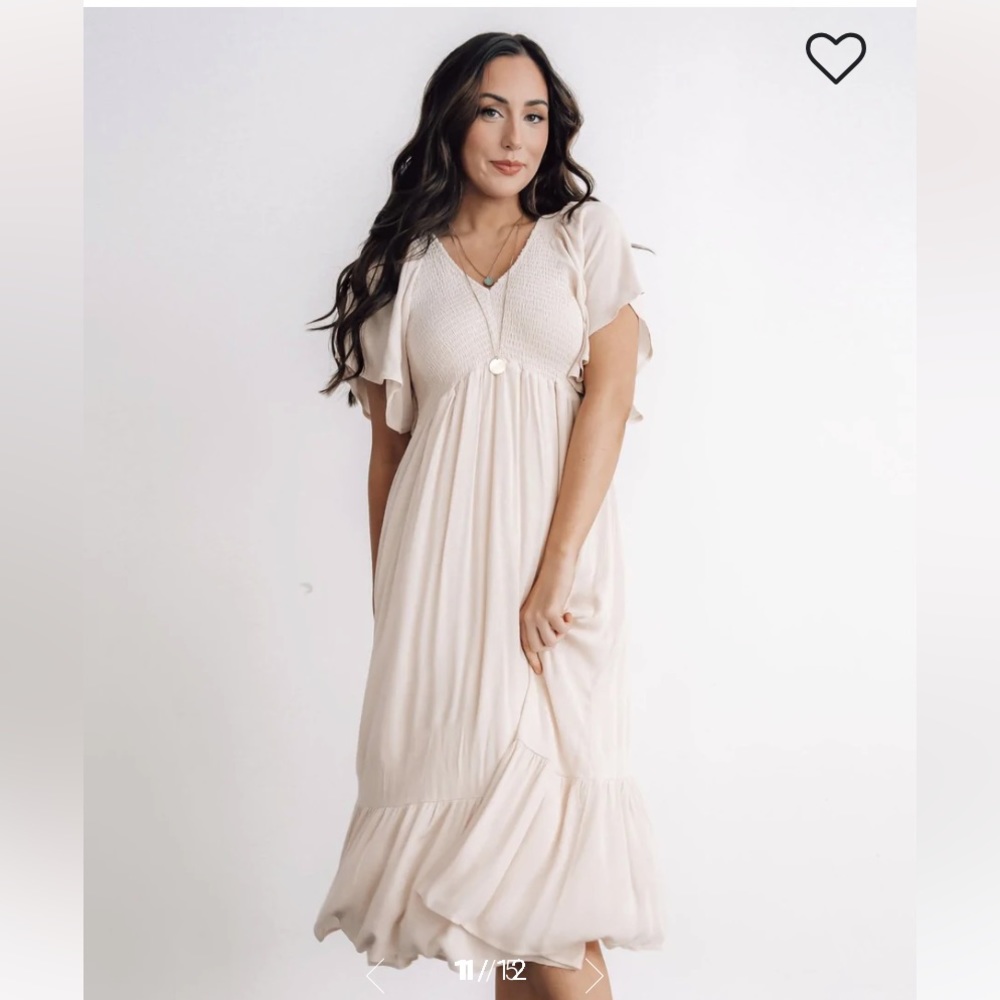 Baltic Born Felicity Smocked Dress in Ivory